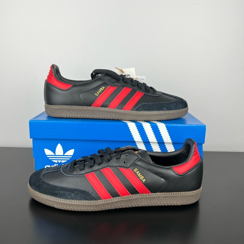 Adidas Original Samba Team Manchester United Black Red Devils HQ7030 Mens